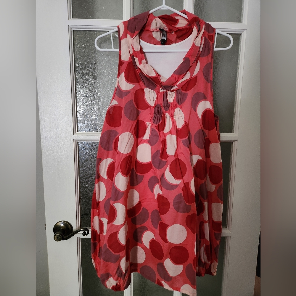 Polka Dot Sleeveless Dress - Red and White